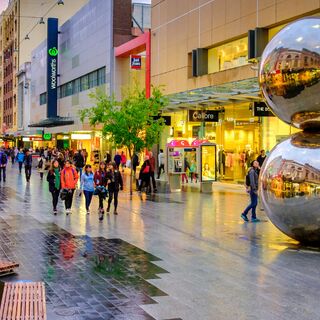 Rundle mall at sunset